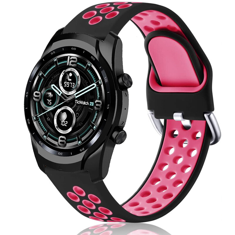 Cinturino in Silicone 22mm 20mm per HONOR Watch GS PRO /Ticwatch Pro 2020 / Pro 3 cinturino in Silicone GPS per Ticwatch GTX/E2/S2 correa