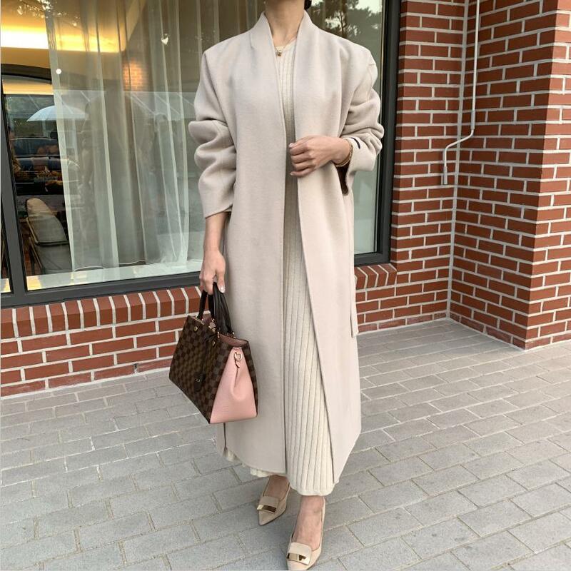 Fashionable new minimalist design Hepburn double faced jacket