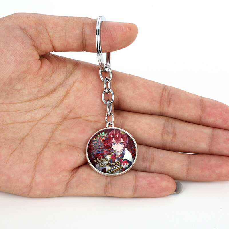 Japan Game Twisted Wonderland Acrylic Keychains Night Raven College Protagonist Anime Figure Cosplay Time gem Key Ring Gift