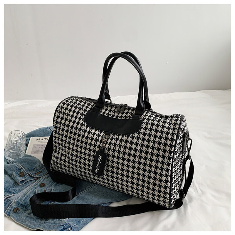 GNWXY borsa da viaggio di grande capacità borsa a tracolla per bagagli da donna borsa da palestra scozzese al gusto straniero di moda borsone da uomo leggero