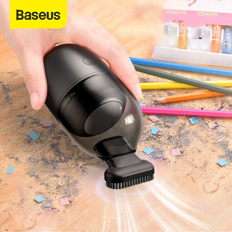 Baseus-miniaspiradora portátil de mano para coche, aspirador inalámbrico para limpieza de escritorio, para el hogar