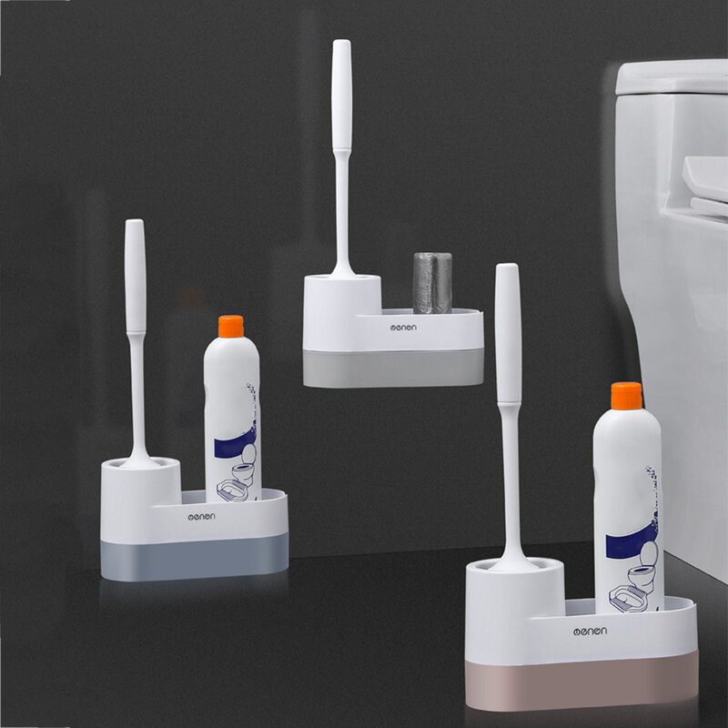 TPR Toilet Dinding Gantung dengan Basis Lembut Sikat Toilet Cleaning Kit Penyimpanan Kreatif Silikon Kamar Mandi WcTools Sikat Toilet