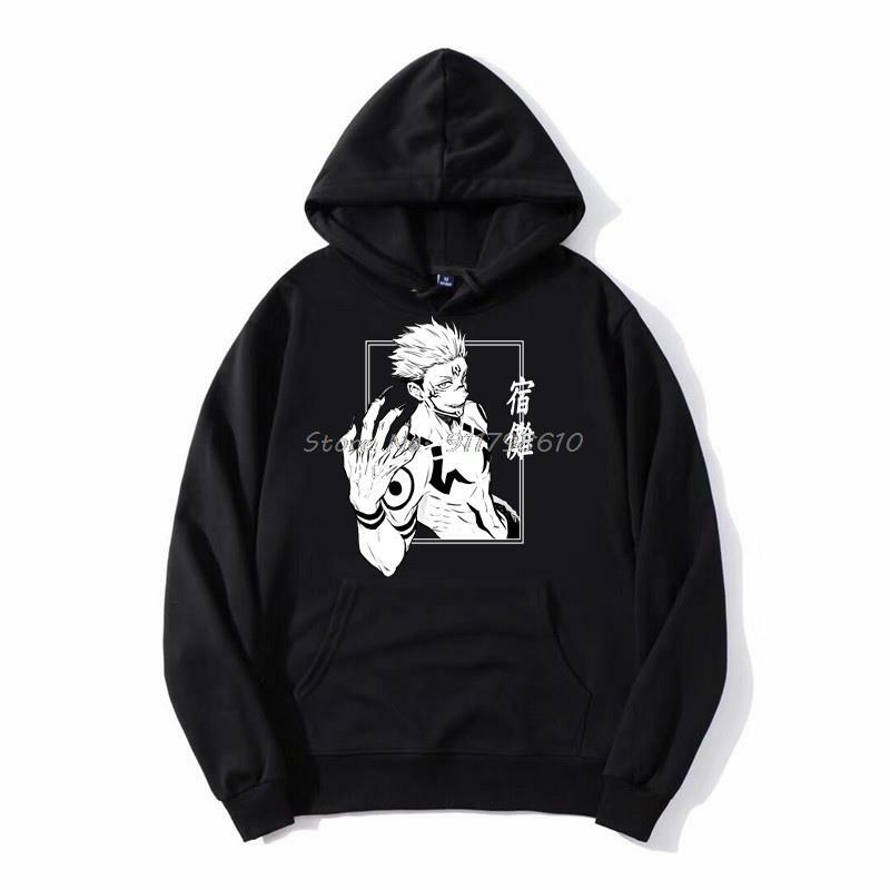 Bonito japão mangá legal anime sukuna jujutsu kaisen hoodie com capuz hoodies de lã moletom streetwear harajuku