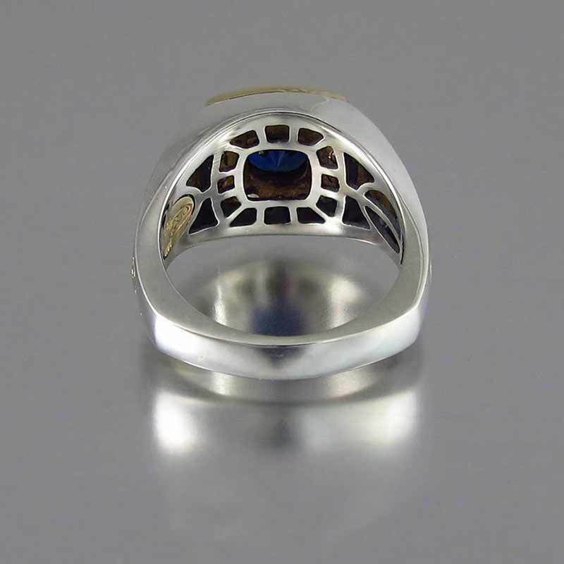 2022 Vintage Men Ring Blue Zircon Square Korean Decor Finger Jewelry For Business Gift Adjustable Female Male Ring Drop Ship
