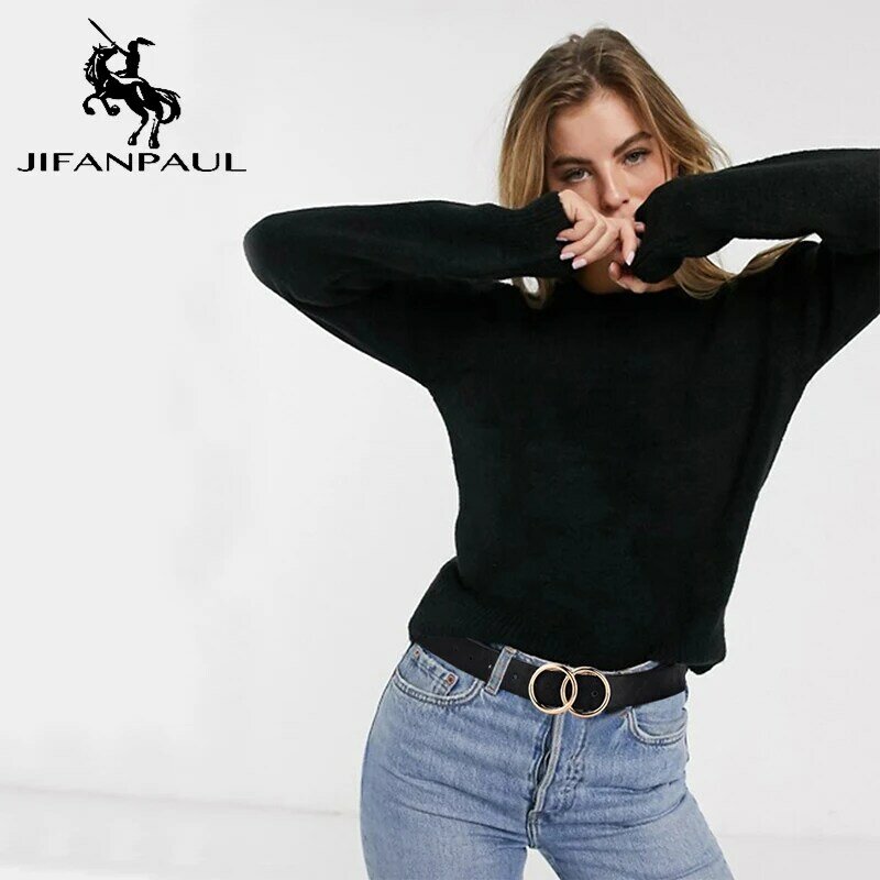 JIFANPAUL Genuine leather Women's alloy double ring buckle fashion adjustable belt retro punk ladies dress jeans student belts