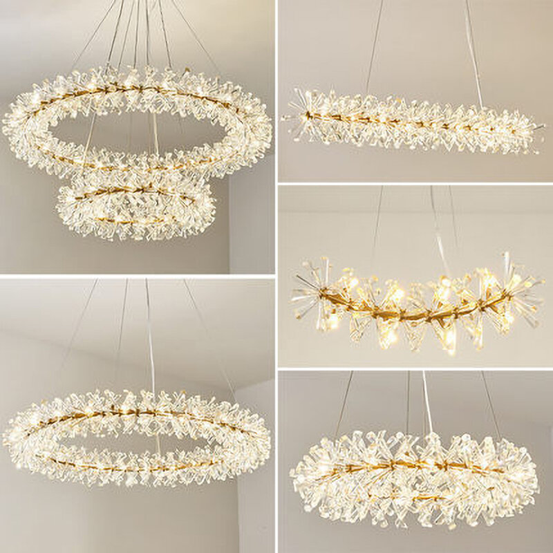 Nowoczesny skandynawski proste światło luksusowe kryształowe lampy wiszące lampy wiszące LED do salonu Foyer jadalnia sypialnia kuchnia