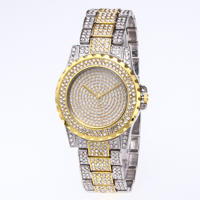 Relojes de cristal a la moda para Mujer, reloj de cuarzo con diamantes de imitación, informal, femenino
