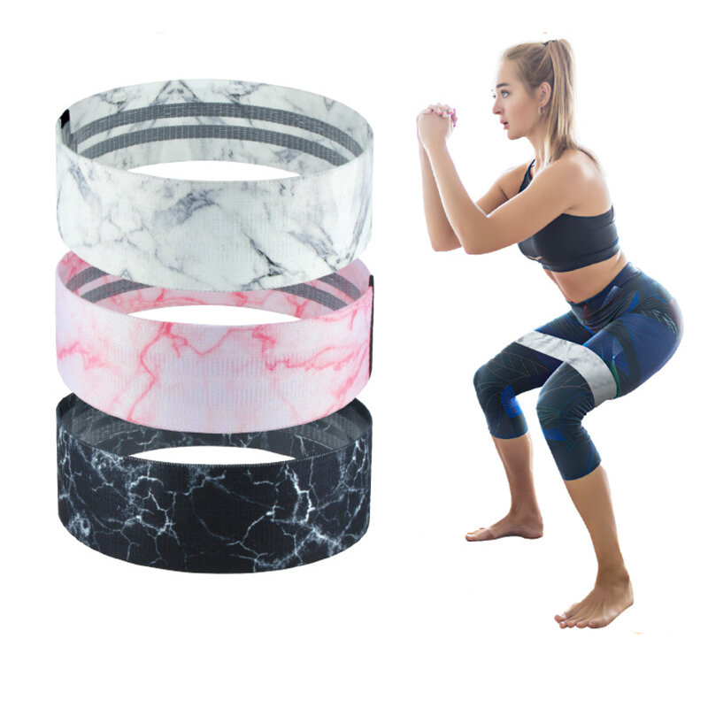 Bandes élastiques de résistance imprimées de marbre, pour le Fitness, la mise en forme du corps, l'entraînement de la force des hanches, la gomme, le Yoga