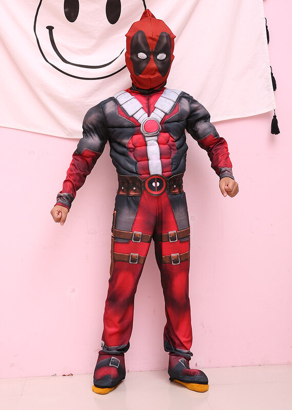 New Magic Deluxe Boys Deadpool Costume Children Muscle Movie Halloween Carnival Party Cosplay Costumes