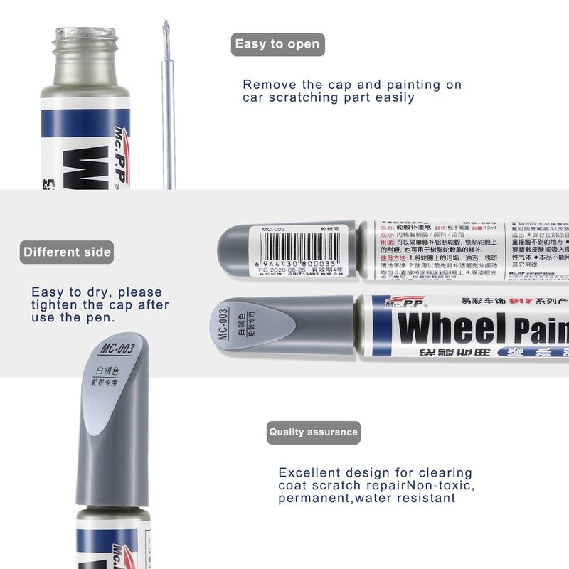 Auto Auto Kras Filler Reparatie Cover Pen Waterdicht Wiel Verf Reparatie Marker Pen Niet Giftig Auto Verf Refresh