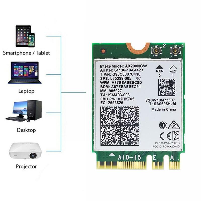 بطاقة لاسلكية واي فاي 6e Ax210 M.2 Ngff 2400mbps Ax210ngw 2.4ghz/5g 802.11ax متوافقة مع بلوتوث 5.1 شبكة واي فاي N9q9