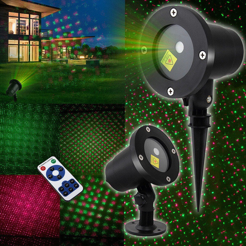Moving Volledige Sky Star Laser Projector Landschap Verlichting Red & Green Christmas Party Led Stage Light Outdoor Tuin Gazon Laser lamp