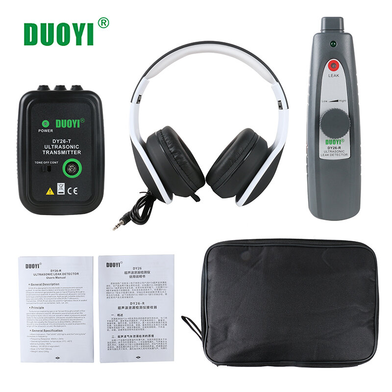 Duoyi dy26-detector ultrassônico de falhas, portátil, ndt, ferramenta de detecção de vazamento a vácuo de gás, localização determina, testador