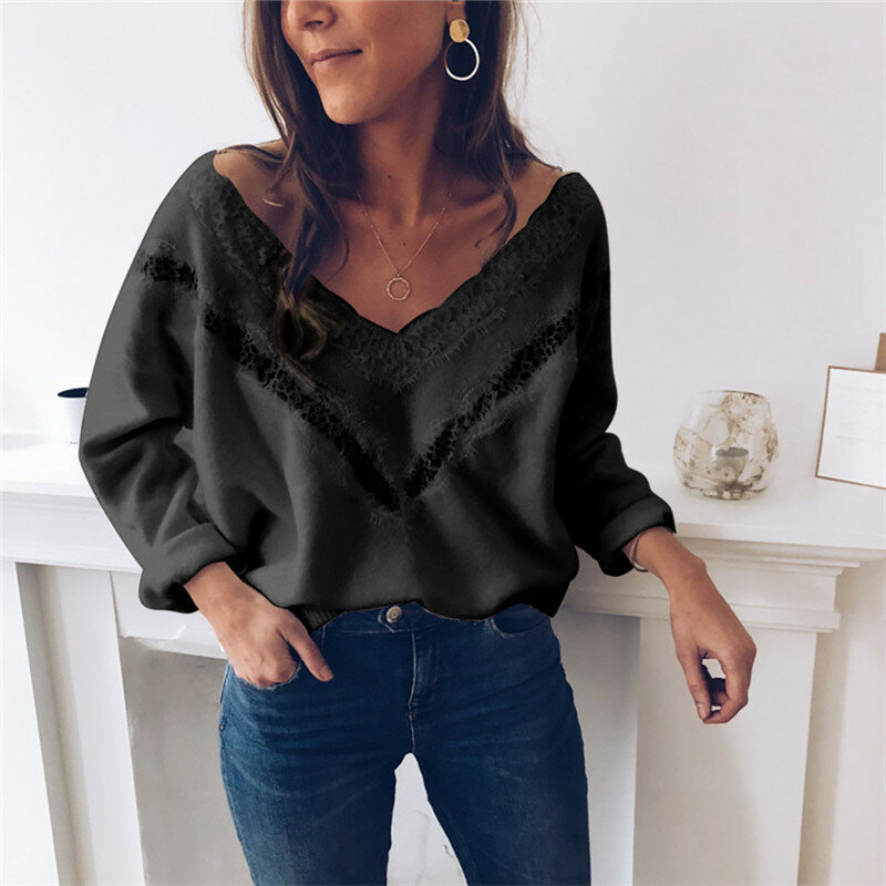 Fashion Stylish Sexy Womens Sweaters Tee Soft Loose Long Sleeve Shirt Tops Ladies Casual Sweater Plus Size Oversize