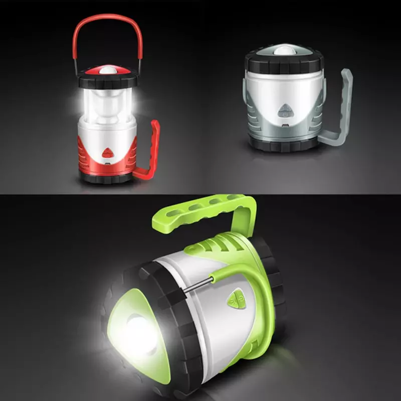 LED Portable Emergency Lantern  USB Rechargeable Built-in Battery  Outdoor Waterproof Hiking Camping Light Flashlights