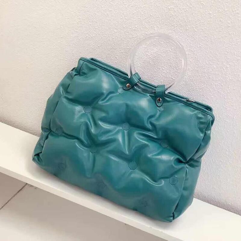 Fashion Space imbottito Tote di grande capacità borsa da donna Designer manico tondo borse borsa a tracolla in pelle con tracolla in cotone