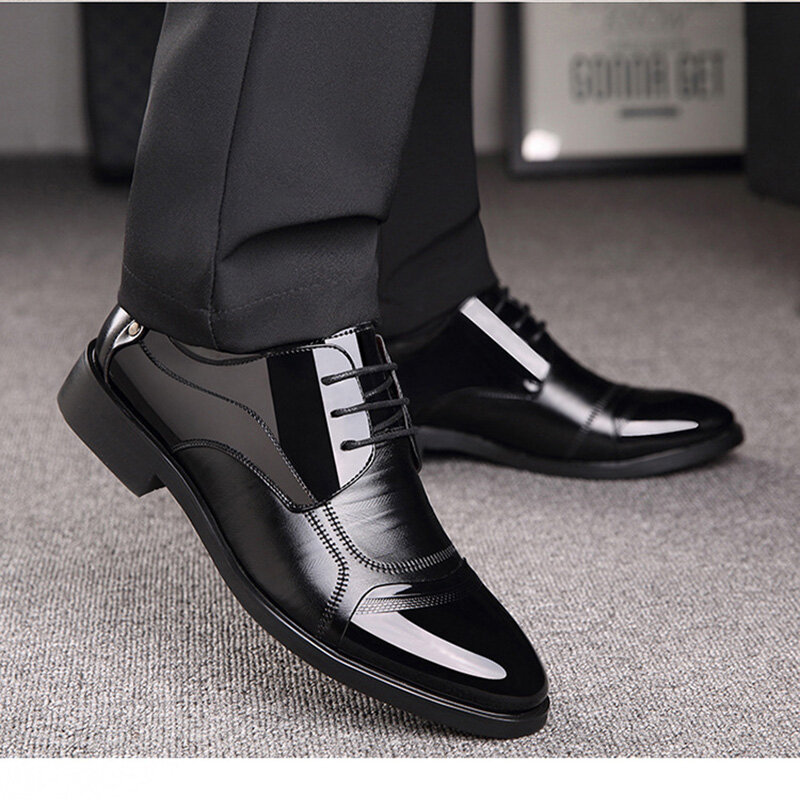 Ddong-zapatos de vestir de negocios para hombre, calzado plano, transpirable, informal, suave, con cremallera, Oxford, de alta calidad, novedad, Primavera, 5