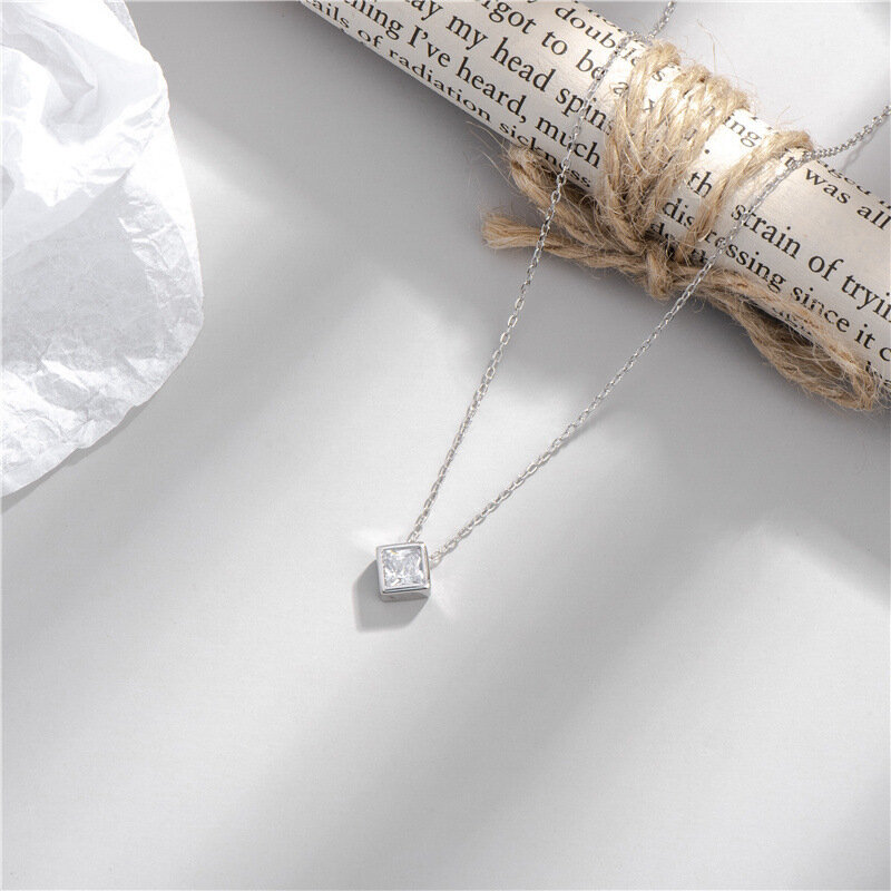 Sodrov 925 Sterling Silver Necklace For Women Single Diamond Pendant Necklace High Quality Silver 925 Jewelry