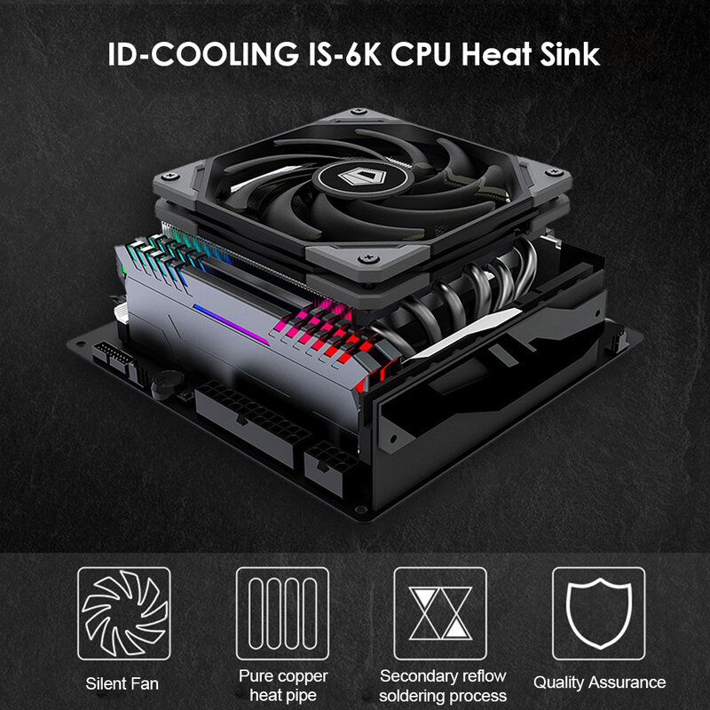 Low-Profile Nehmen 6 Heatpipes Kühler Computer Wasser Kühlung System Kühler-hersteller IS-6K 12cm Stille CPU Lüfter