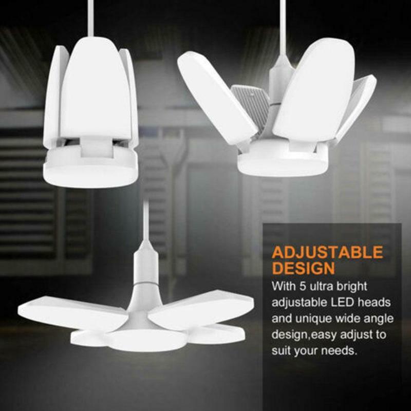 Bombilla LED plegable superbrillante, iluminación Industrial para garaje, lámpara plegable Deformable de 90 grados para Taller y hogar, 38W