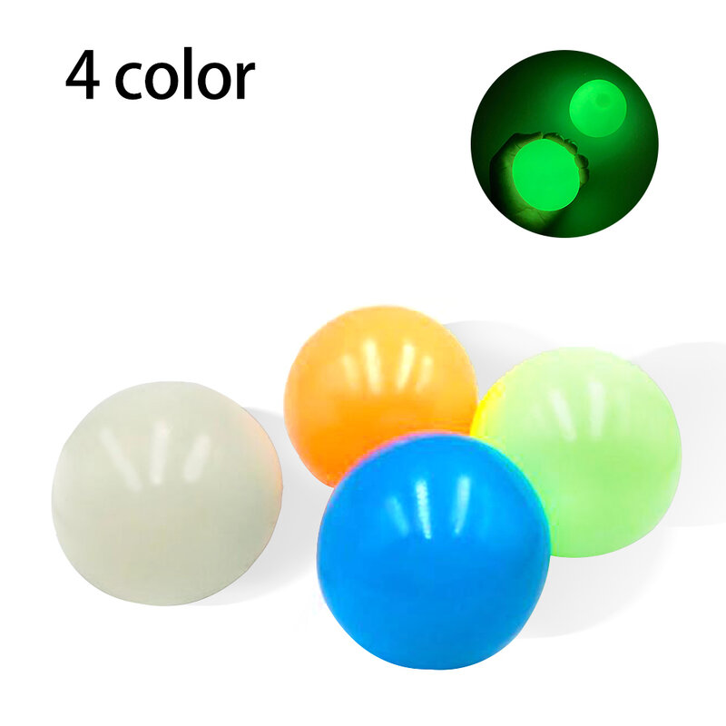 4Pcs Luminous Stress Relief Ballsลูกบอลเหนียวเกมบีบของเล่นเด็กที่เพิ่มขึ้นช้าช่วยลดความเครียดความวิตกกังวลข...