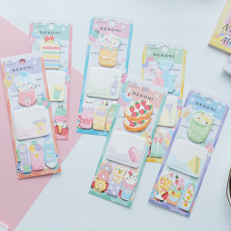 24 pcs/lot Creative Macaron Sweet Cake N Times Memo Pad Sticky Notes Bookmark School Office Supplies