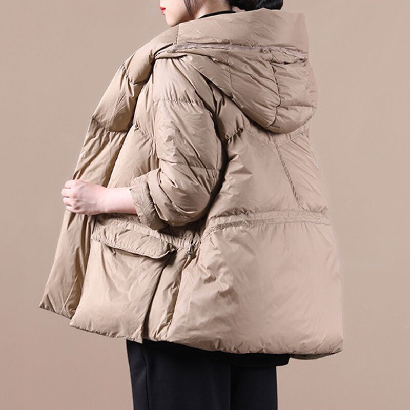 Winter Mode Übergroßen Mantel Frauen Mit Kapuze Warme Dicke Jacken Schwarz Herbst Tasche Lässig Parkas
