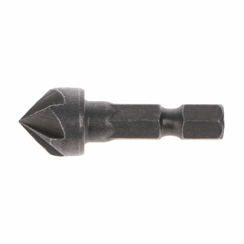 6 Flute Countersink Drill Bit 90 Degree Point Angle Chamfer Cutting Woodworking Tool