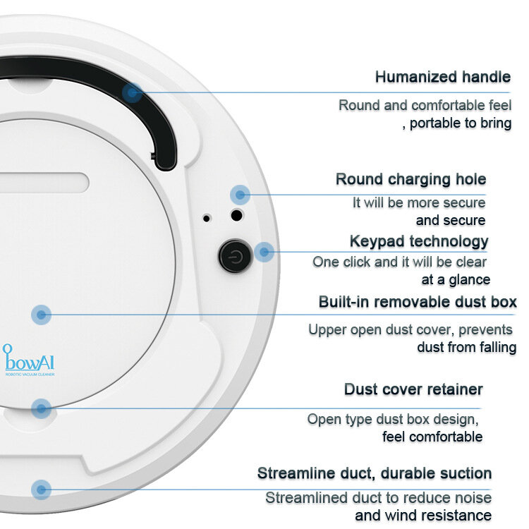 Obowai Sweeping Robot with Charge Lazy Smart Vacuum Cleaner
