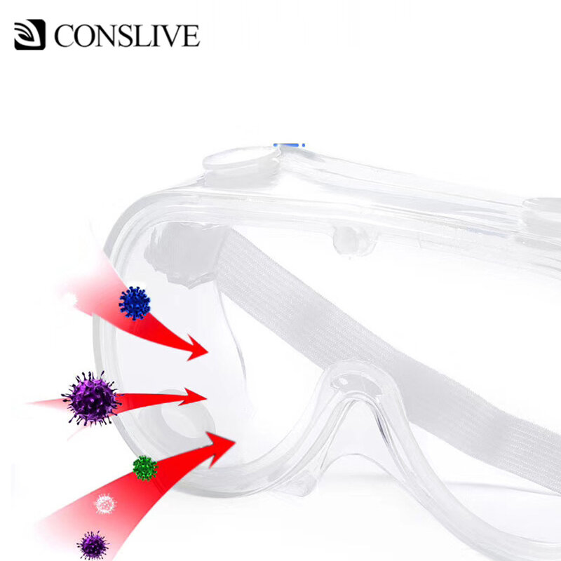 Kacamata Pelindung Sepenuhnya Tertutup Kacamata Safety Mata Pelindung Anti Kabut Lab Kimia Kacamata (Tersedia untuk Memakai Kacamata)