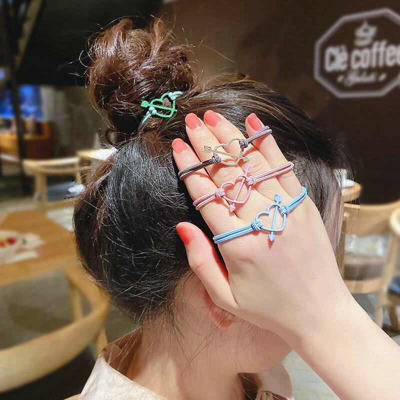 Korea ins love head rope cute cupid tie hair rubber band high elasticity simple hair accessories hair ring