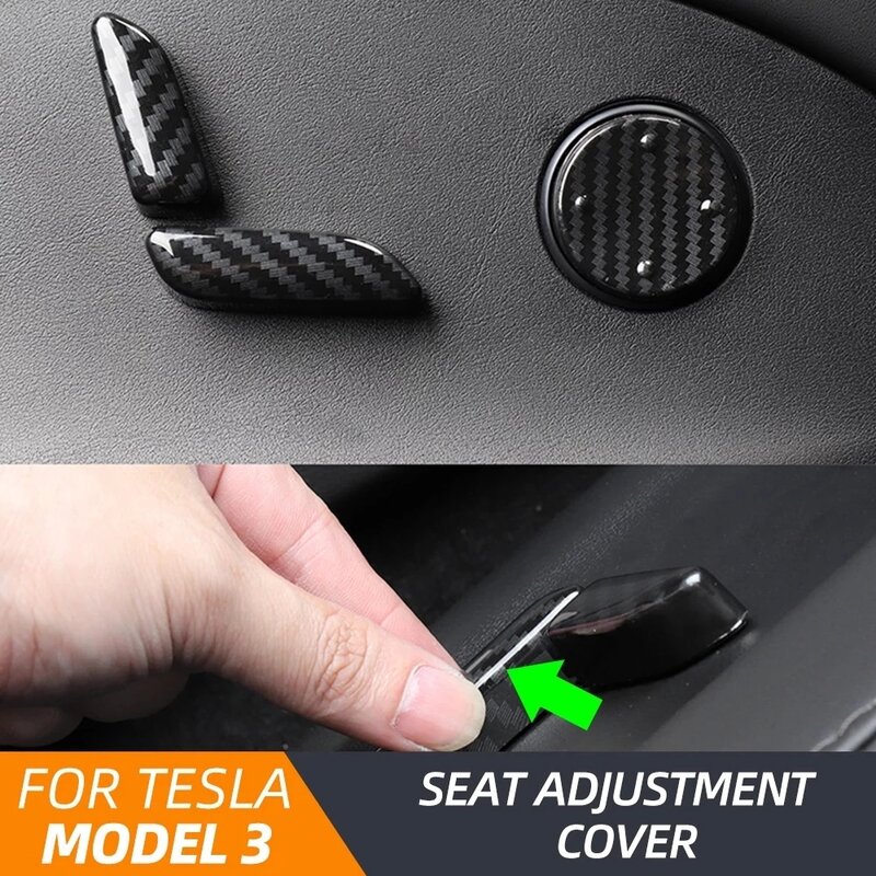 Model 3 przycisk regulacji fotela samochodowego pokrywa dla Tesla Model 3 akcesoria obrotowy przełącznik pokrywa ochronna projekt dekoracji