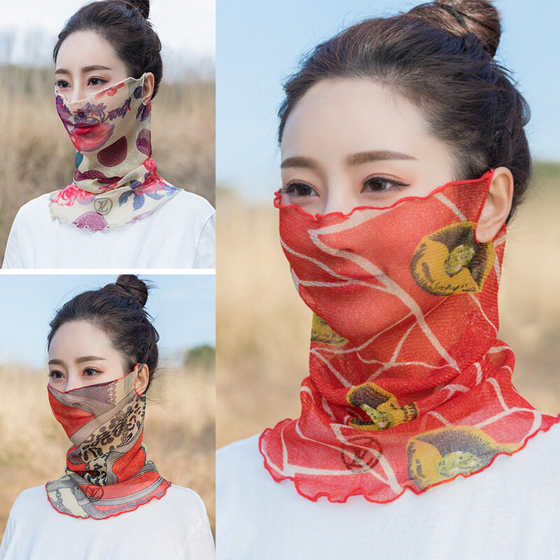 Летняя Солнцезащитная Шейная вуаль, шейный шарф, шейный шарф для езды на открытом воздухе, защита от солнца