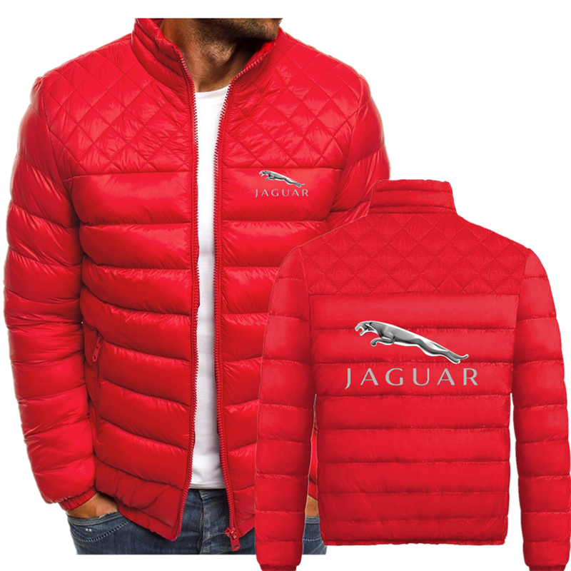 2021 Jaguar Printed Fall New Men's Lining College Wind Zip Jacket Warm High Street Printed Hip Hop High Street Jacket Casual Top