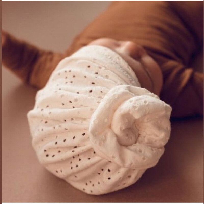 1 шт. Удобная дышащая индийская шапка для новорожденных однотонная Складная шапка с цветами для маленьких девочек аксессуары для волос для ...