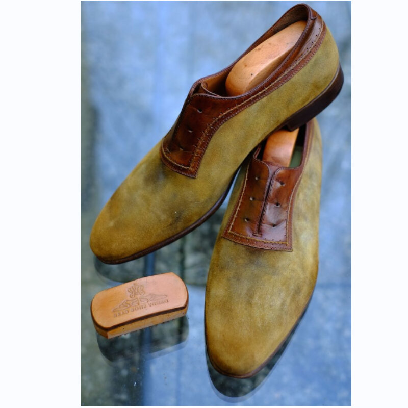 Sepatu Kasual untuk Hommes Fashion Klasik Nyaman Мужская Обувь Faux Suede أحذية الرجال Pria Kantor Padat KZ384