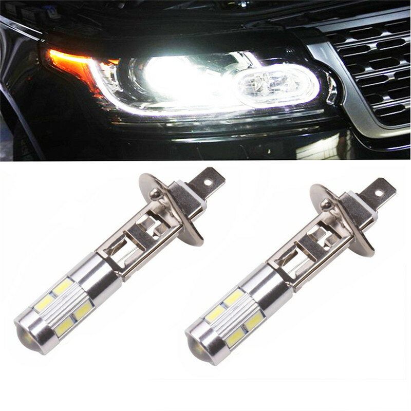 Luz LED antiniebla para coche, Bombilla de conducción, accesorio para motocicleta, H1, 12V, 5630, 6000K, CC, 2 uds.