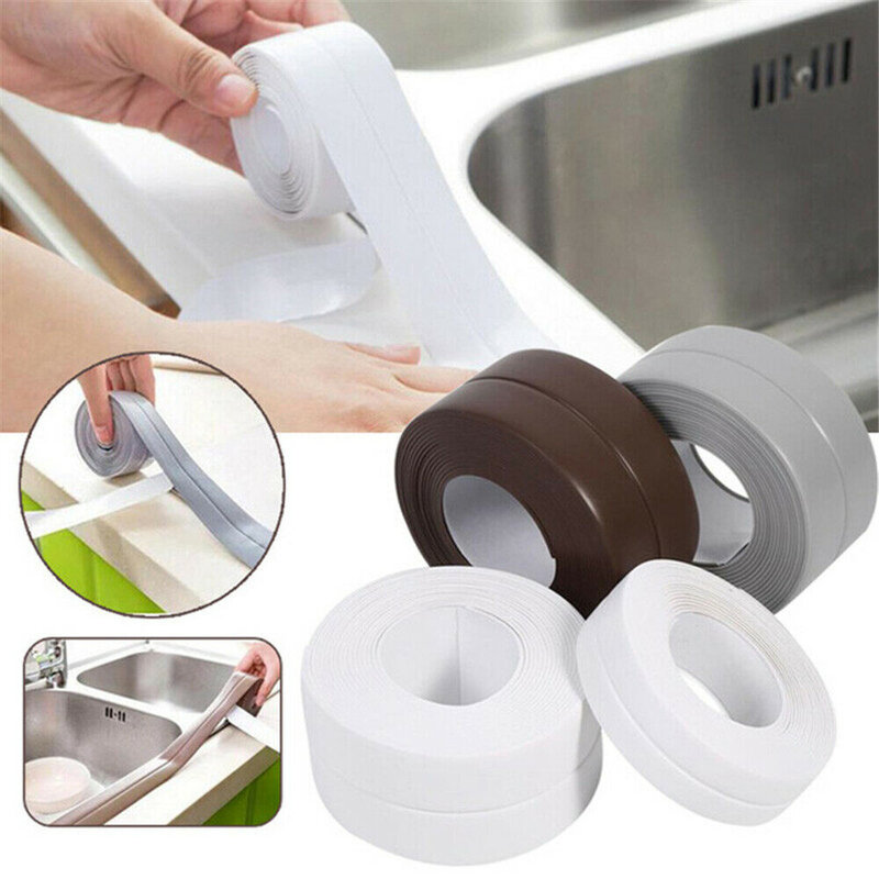 3.2M Bathroom Shower Sink Bath Sealing Strip Tape White PVC Self-Adhesive Waterproof Wall sticker for Bathroom Kitchen