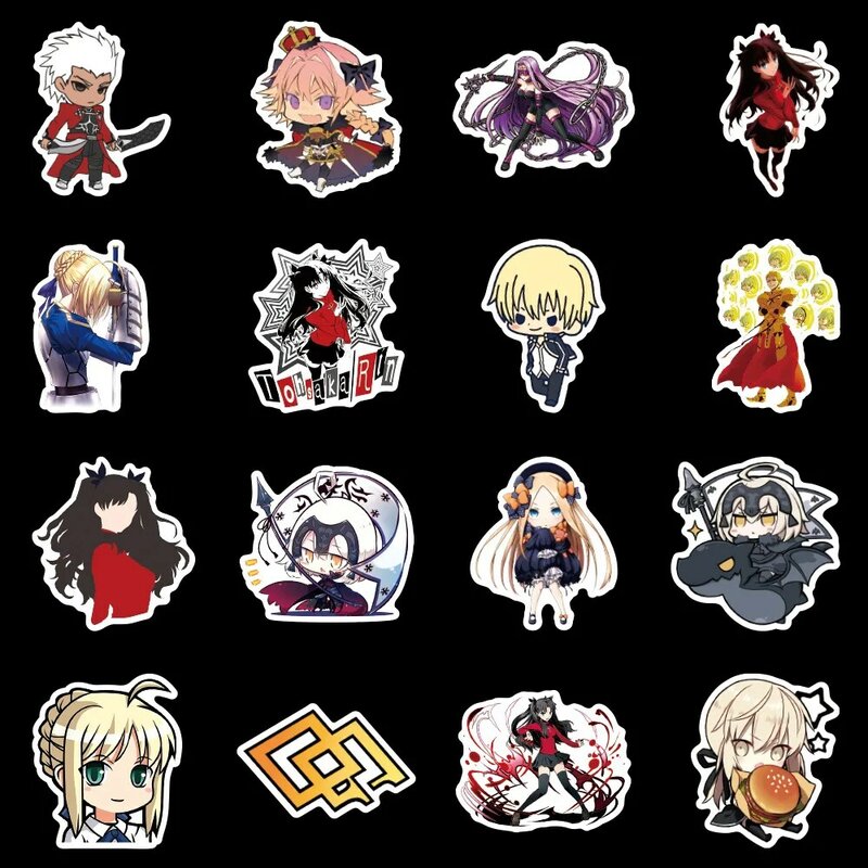 50PCS Anime Fate Stay Night Waterproof Sticker for Stationery Decal Pegatina Skateboard Laptop Guitar Cute Cartoon PVC Stickers
