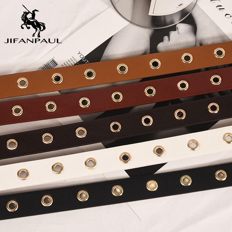 JIFANPAUL Ladies luxury brand fashion belt alloy pin buckle thin belt sweet beauty adjustable belt jeans wear matching pieces
