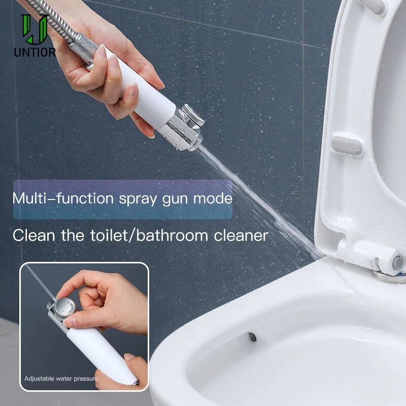 Untior加圧シャワーヘッド高圧水穴なしブラケットホース調整可能バスルームアクセサリーシャワーセット