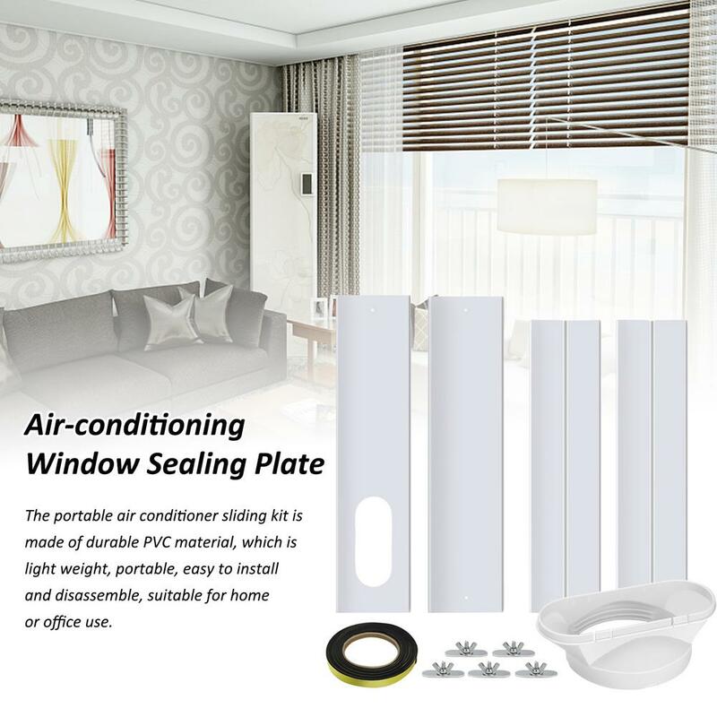 Airconditioning Venster Afdichting Plaat Kit Verstelbare Lengte 67-220Cm Slide Plaat Wind Shield Adapter Airconditioner Fitting