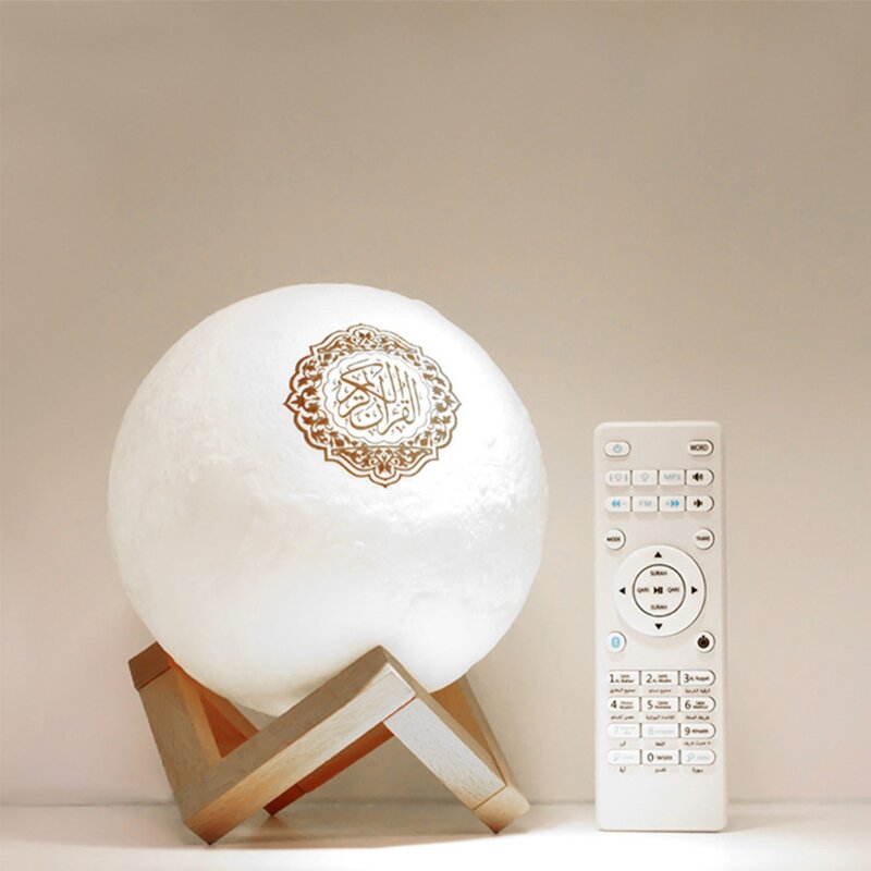 Quran Bluetooth ลำโพง Moon โคมไฟชั้นวางของ APP Control Night Light พร้อม Quran Recitation คำลำโพง Musli