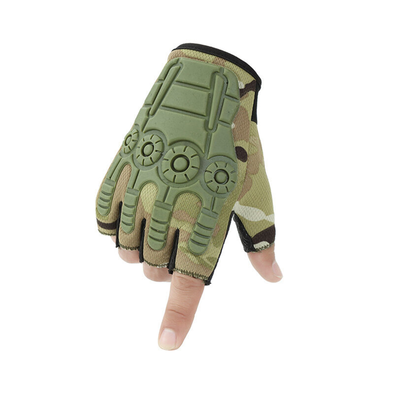 Guantes tácticos militares de medio dedo para hombre, protección para Airsoft, ciclismo, tiro, conducción, Camuflaje, guantes para auto