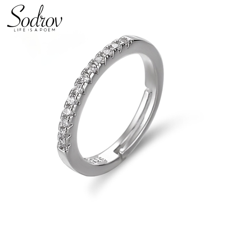 SODROV 925 Sterling Silver Women Rings 925 Ring Jewerly Adjustable