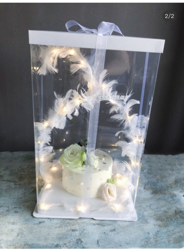 Cadena de luces LED con cable de cobre, caja de batería, caja de regalo, decoración de pastel de flores, linterna