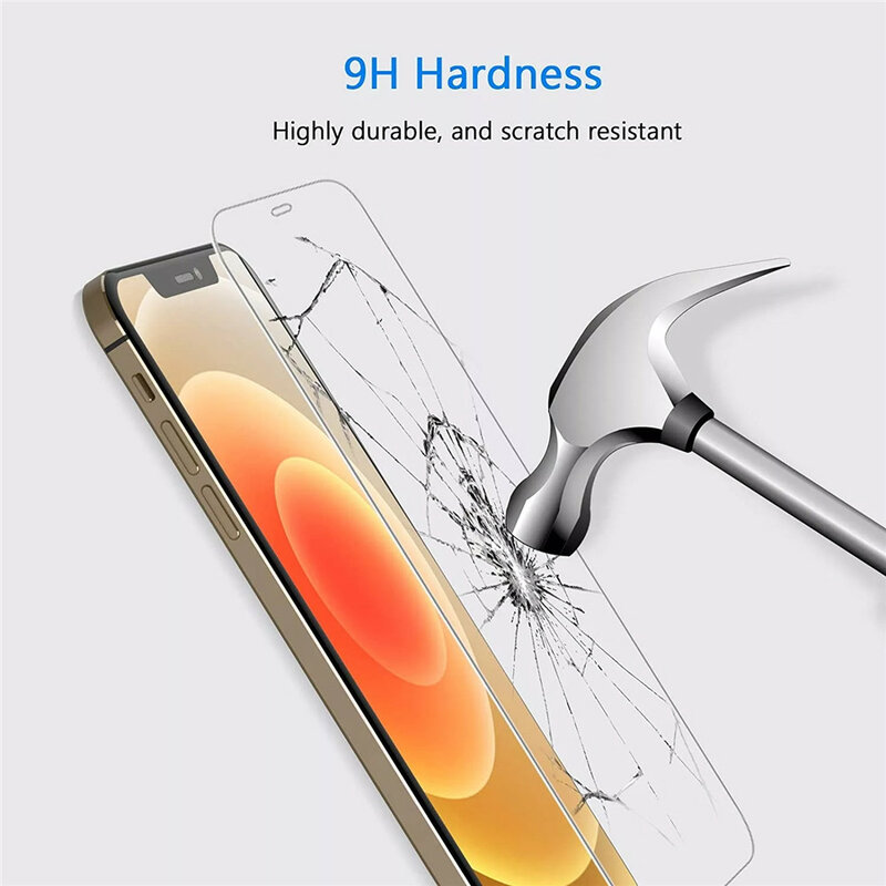 4Pcs Protective Glass On iPhone 11 12 Pro Max XS XR 7 8 6s Plus SE Screen Protector For iPhone 12 Mini 11 Pro Max Tempered Glass