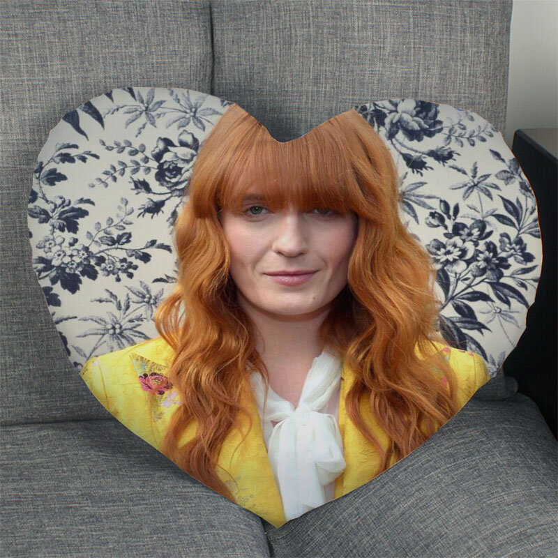 Florence Welch Slip Bantal Bentuk Hati Sarung Bantal Tempat Tidur Bantal Nyaman/Baik untuk Sofa/Rumah/Mobil Bantal Kualitas Tinggi Ca