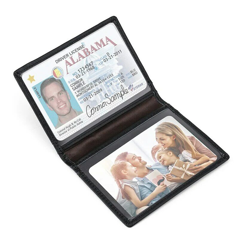 Porta carte di credito sottile minimalista da uomo portafoglio in vera pelle sottile linea Ultra sottile Mini piccolo porta carte d'identità per passaporto Rfid maschio
