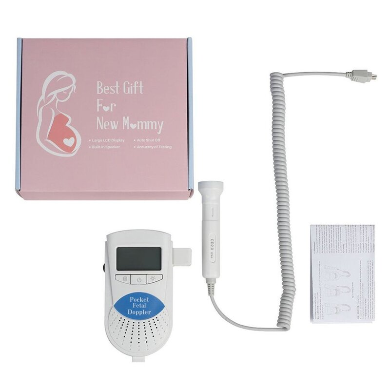 Display lcd bebê lcd ultra-sônica detector fetal doppler monitor de batimento cardíaco pré-natal